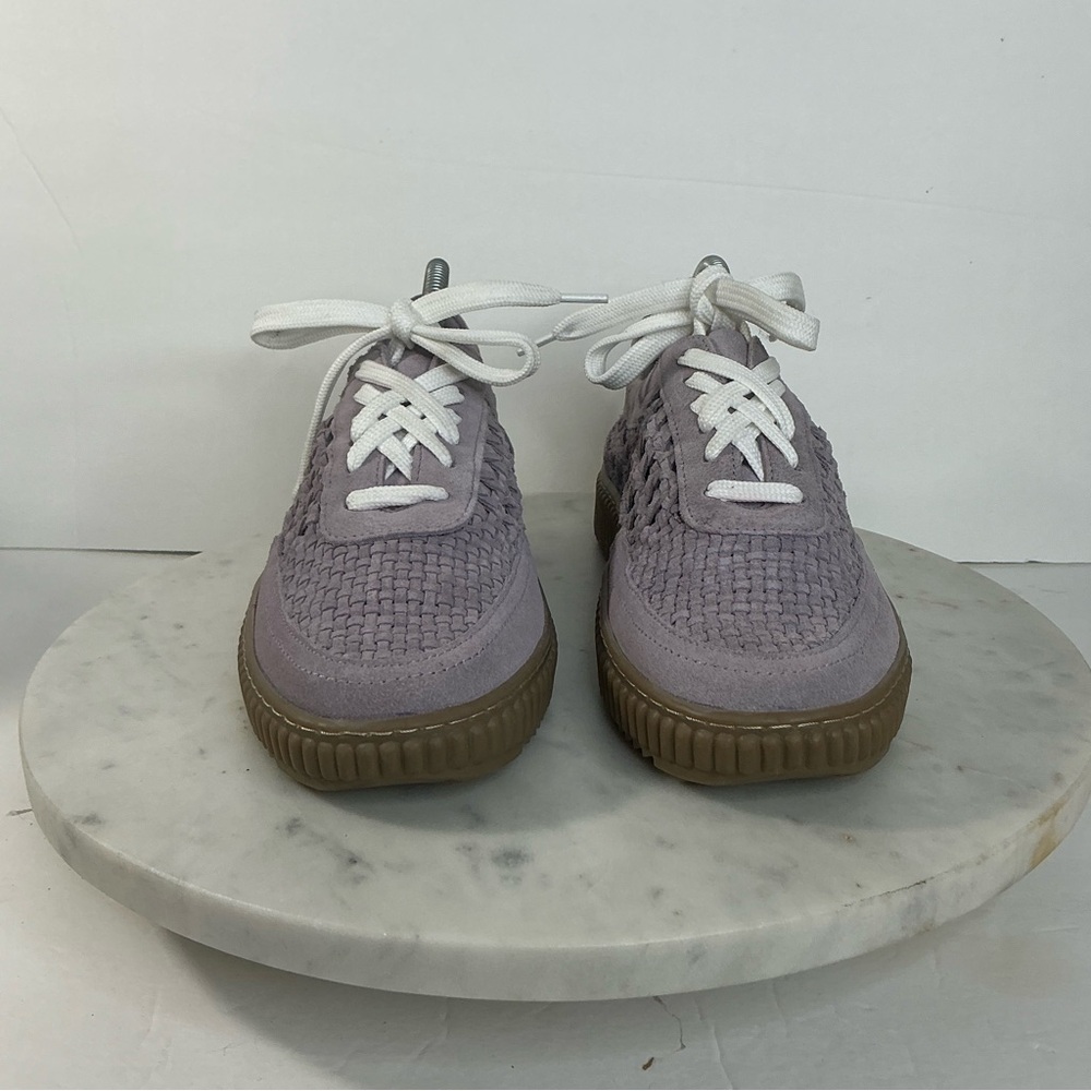 Free People Size 8.5 Wimberly Woven Suede Purple Lace Up Sneaker - Picture 3 of 13